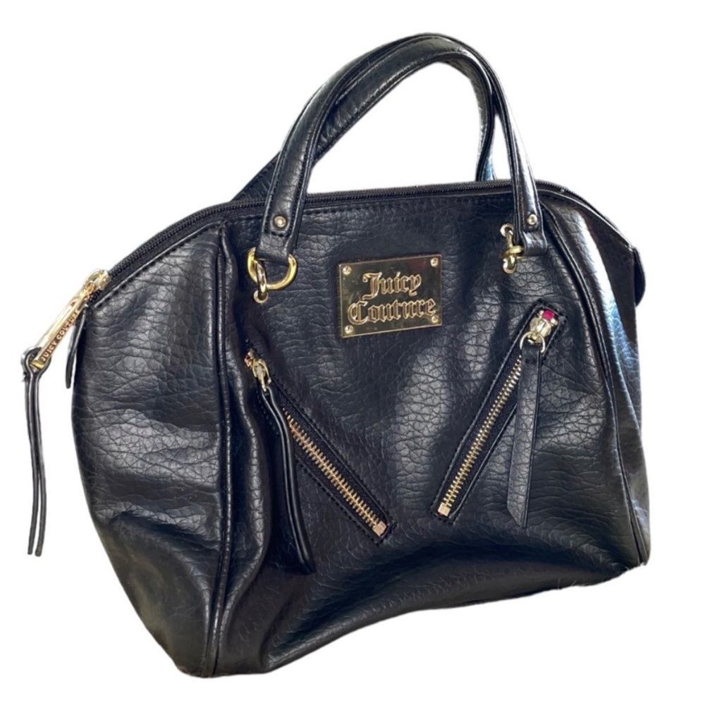 Juicy Couture Mini Black Satchel Mini Purse Handbag Faux Snake texture Crossbody - Picture 7 of 15